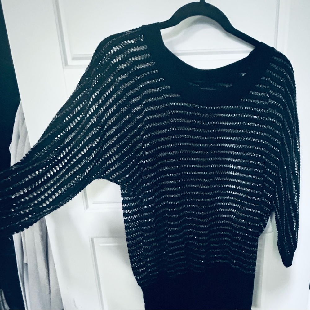 #29 Bebe Black Striped Women's Sweater small